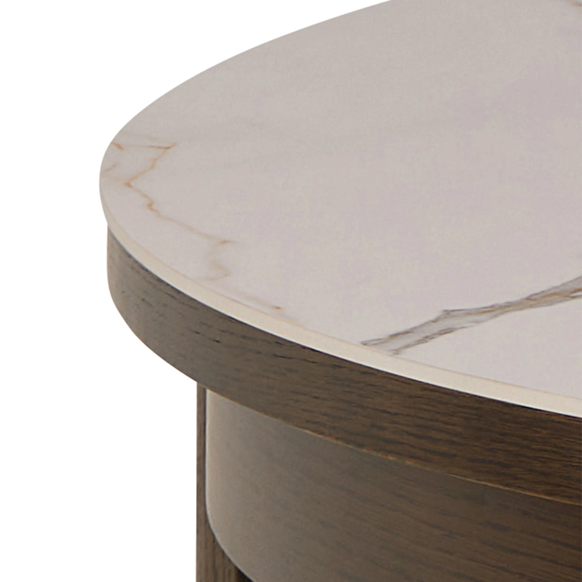 Southampton Round Extendable Dining Table in Cream Ceramic 120x75cm