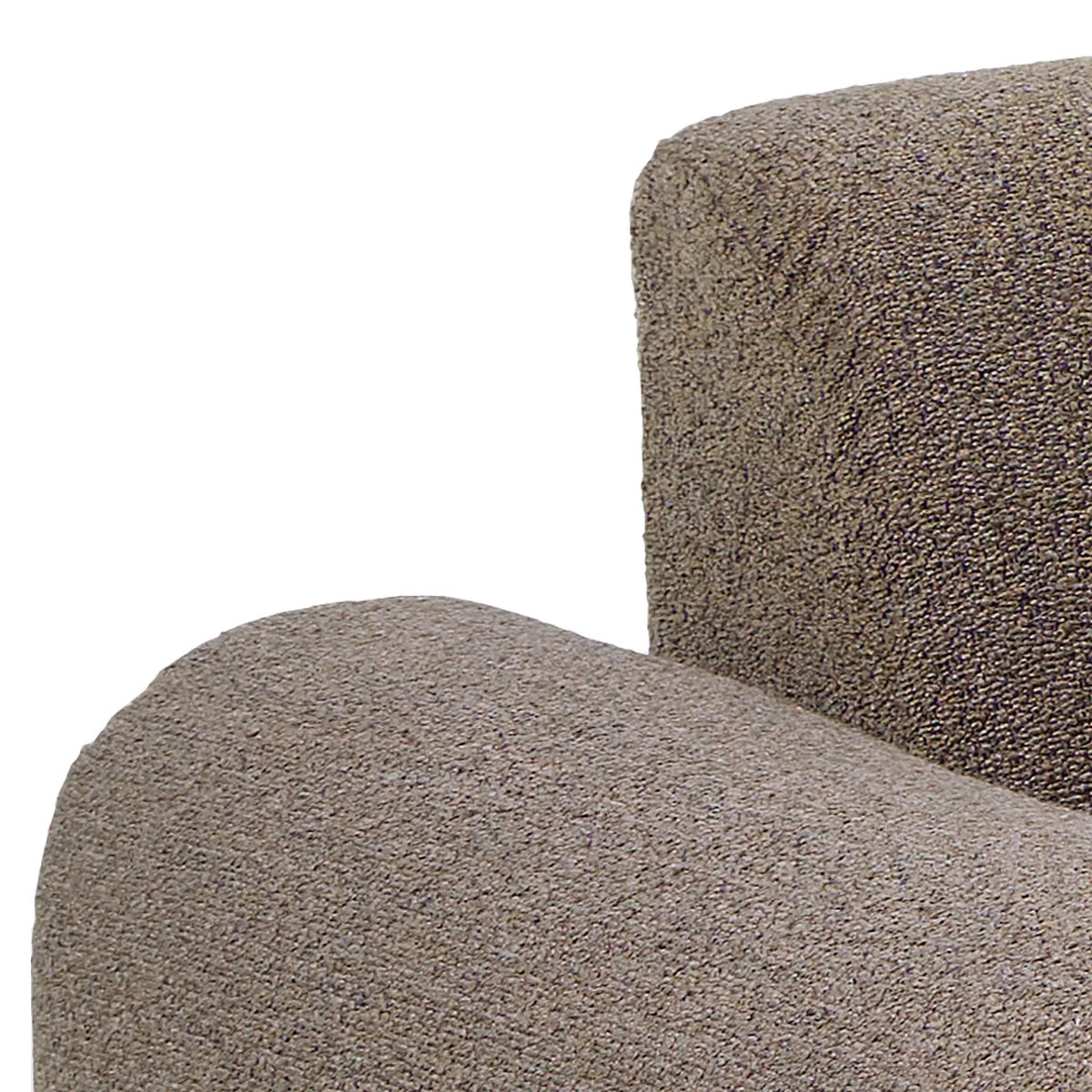 Midfield Left Hand Facing 2 Seater Chaise Longue in Boucle Taupe Fabric