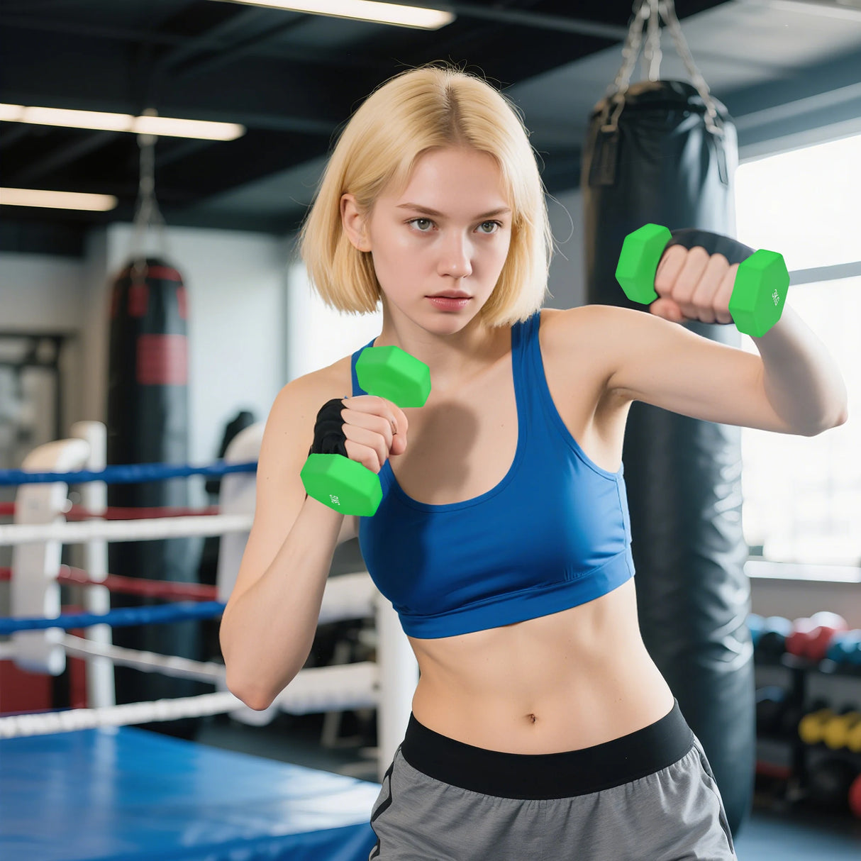 SPORTNOW 2 x 1kg, 2 x 2kg, 2 x 3kg Dumbbells Set with Dumbbell Rack, Hand Weights for Home Gym Training