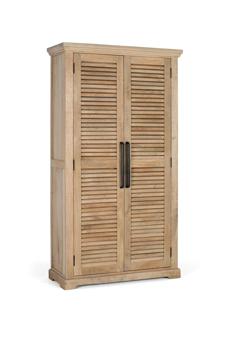 Giner and Colomer 2-Door Wardrobe In Solid Mango Wood (Natural Colour)