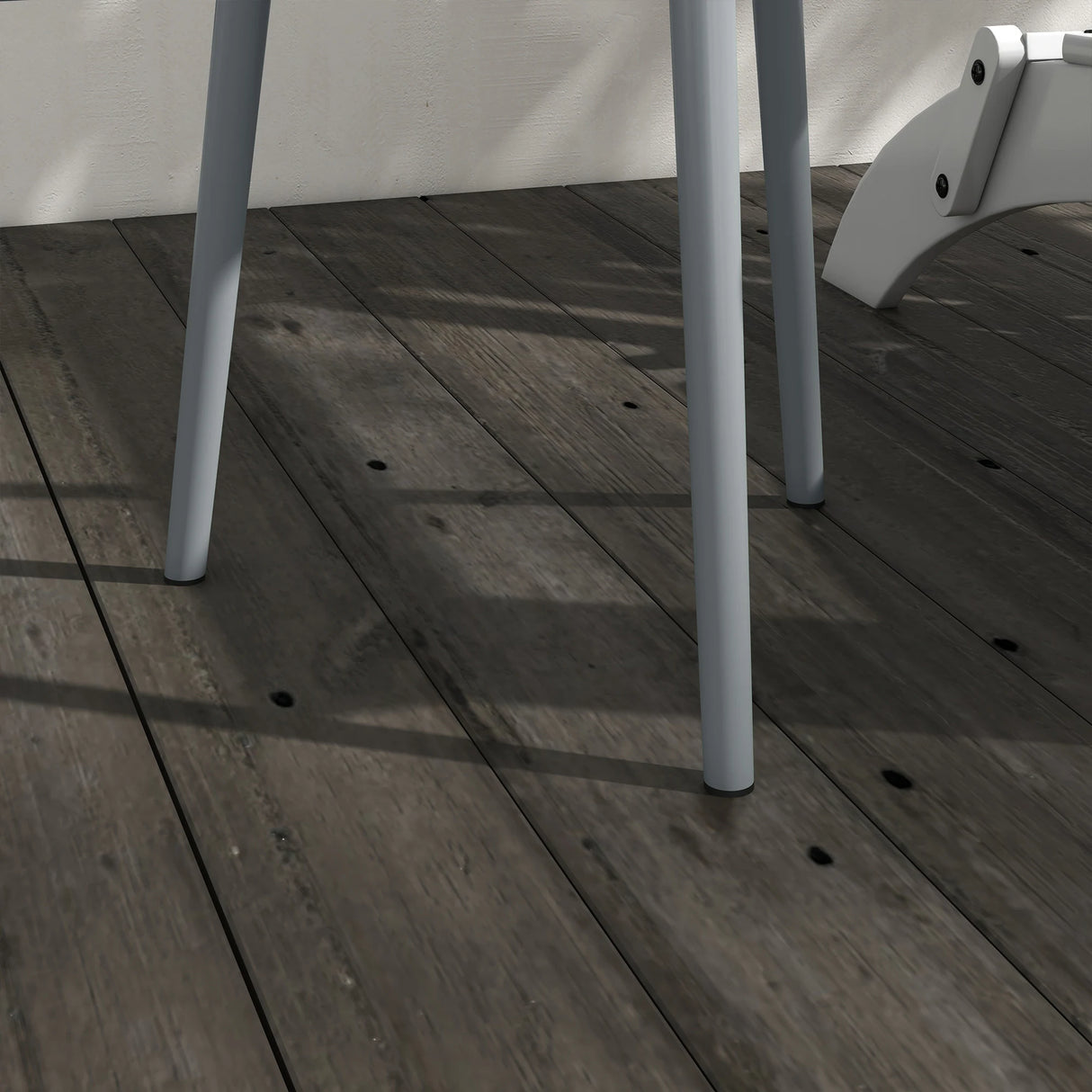 Outsunny Round Garden Coffee Table, Outdoor Side Table with Rounded Steel Edge, 40 x 50H cm, Grey
