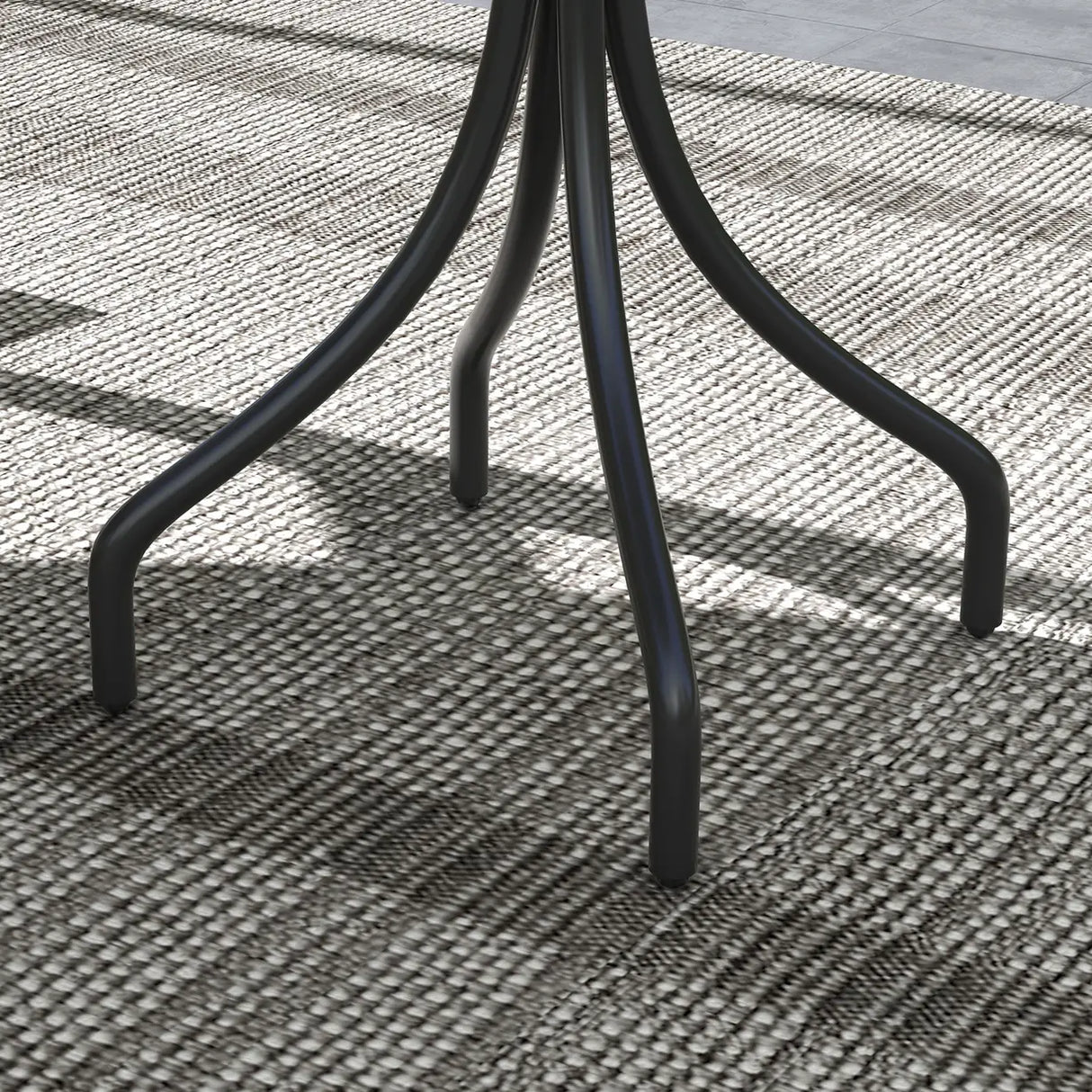 Outsunny 66cm Galvanised Steel Garden Table - Grey