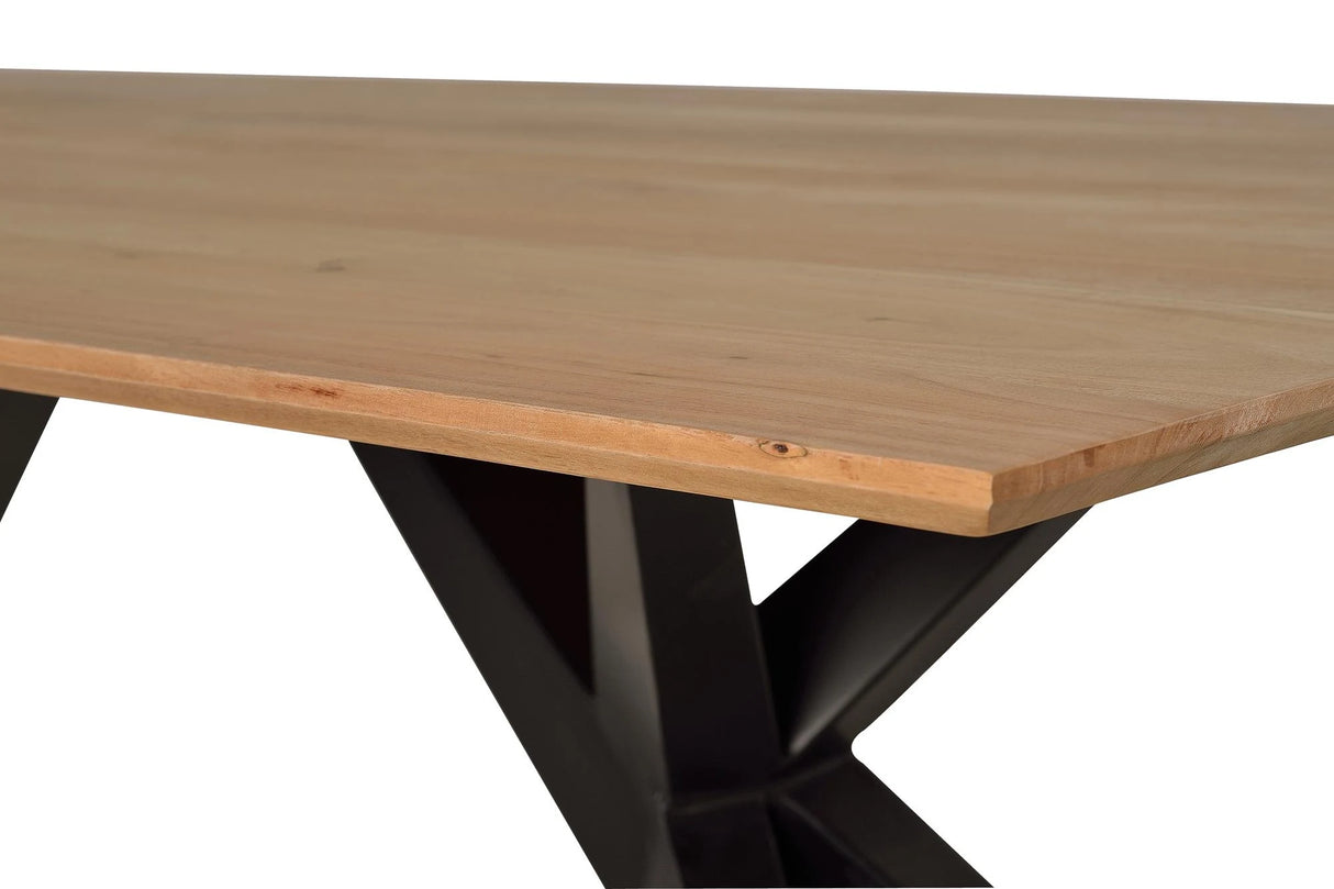Giner and Colomer Dining Table In Acacia Wood With Metal Base (200 cm Top)