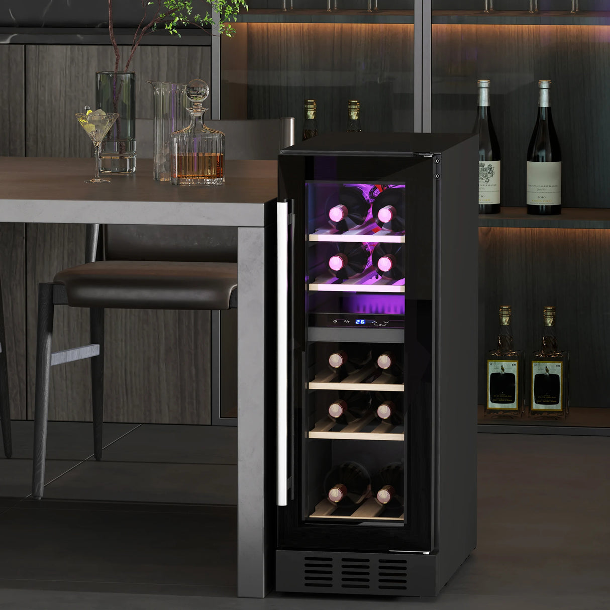 HOMCOM 16 Bottle Dual Zone 5-18 Wine Fridge - Black