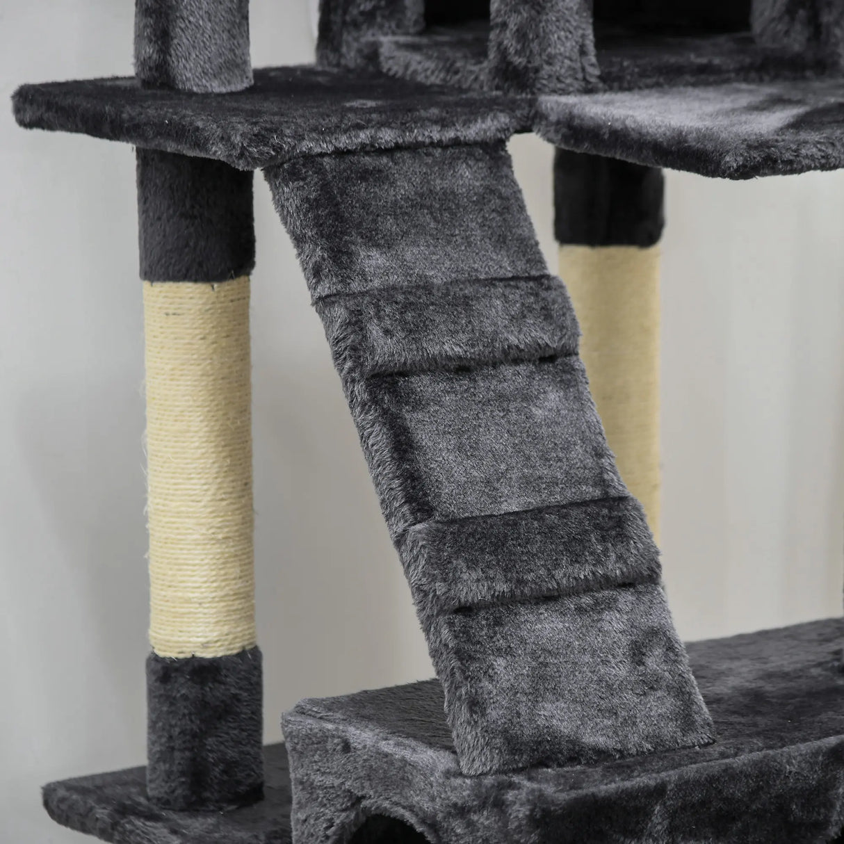 PawHut 173cm Cat Tree Scratching House, Activity Play Centre, Charcoal Grey