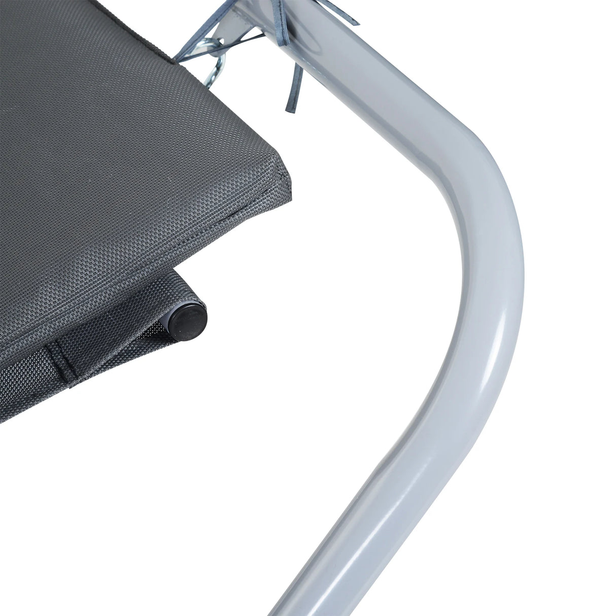 Outsunny Rocking Sun Lounger, Single Garden Lounger Sunbed with Headrest Pillows, Texteline Outdoor Rocking Chair Swing Hammock Daybed with Metal Frame for Patio, Terrace, 212 x 132 x 66 cm, Grey