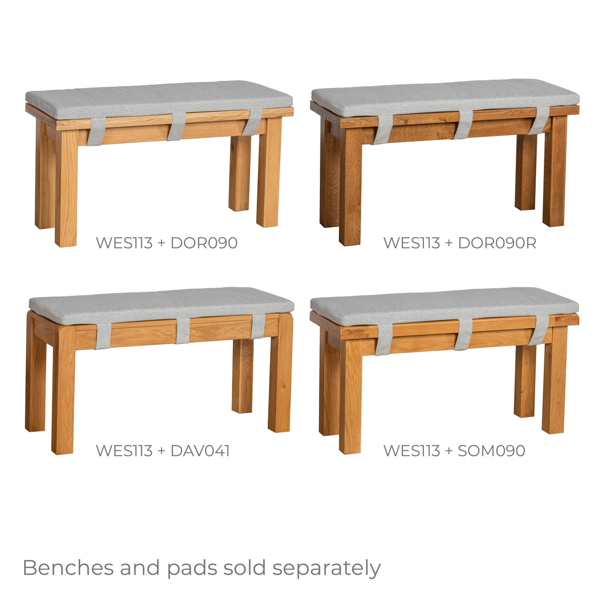 Westbury Bench Pad 90cm in Light Grey (WES113)