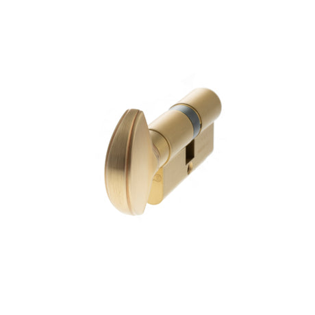 AGB 5 Pin Key to Turn Euro Cylinder 30-30mm (60mm) - Satin Brass - C620082525