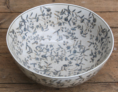 Blue And White Ditsy Print Bowl