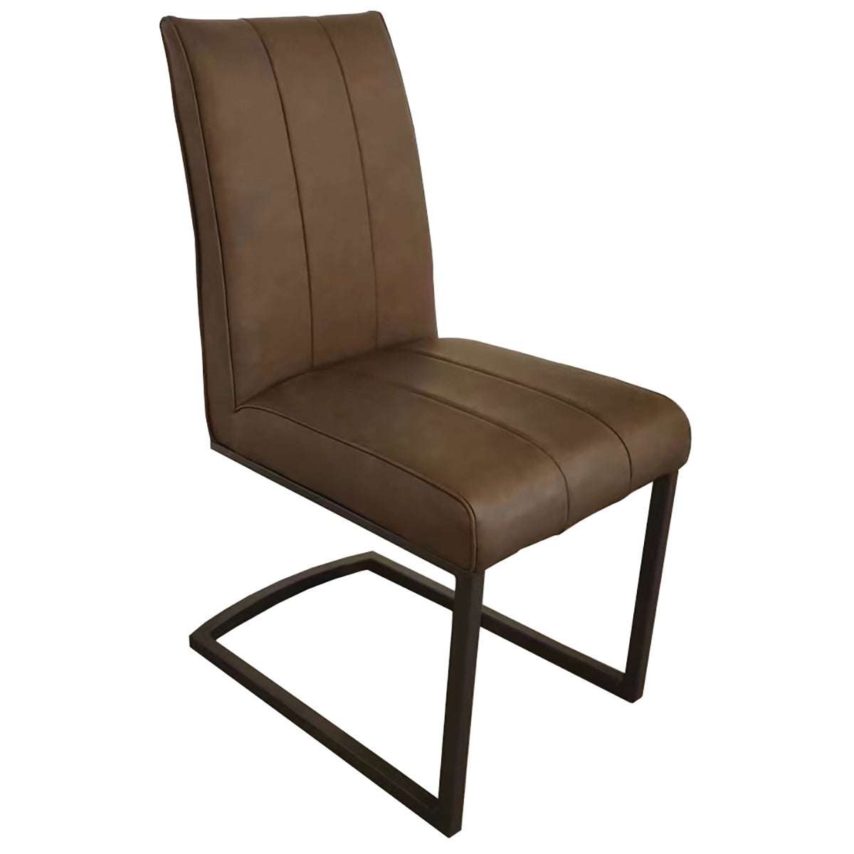 Trent Cantilever Dining Chair In Vintage Brown Pu (TRE001)
