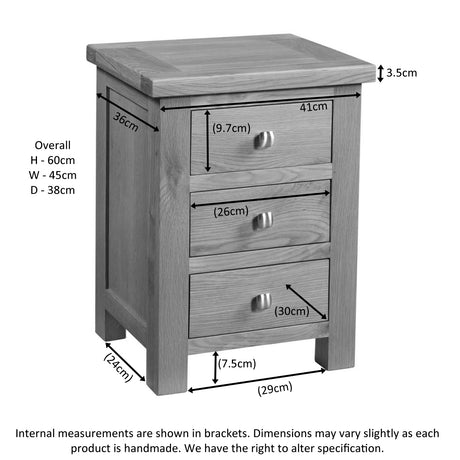 3 Drawer Bedside