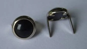 9mm 2 Prong Black Crystal Upholstery Nail Pack 10 pcs
