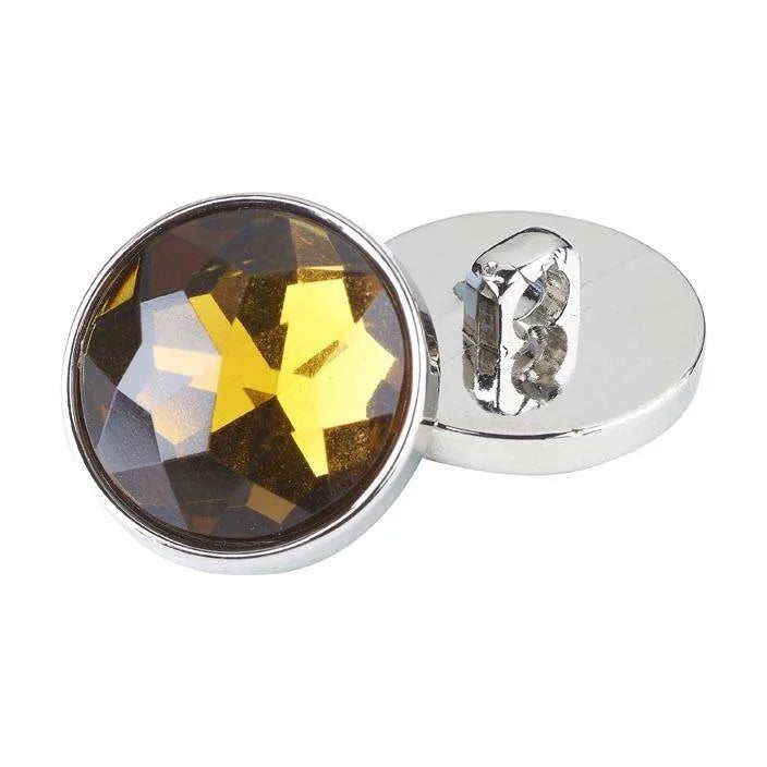 18mm Amber Acrylic Crystal Button Pack 10