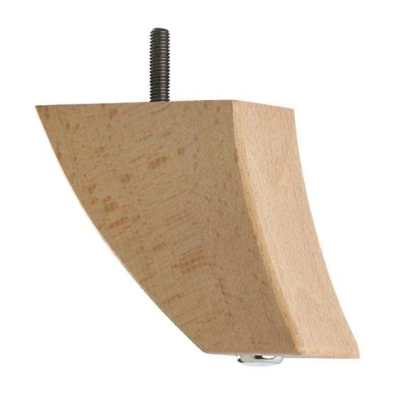 Wooden Sofa Leg 95mm x 90mm Curved Back Leg in a Natural Gloss Finish