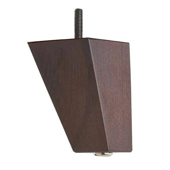 Wooden Tapered Sofa Foot 100mm x 70mm Mahogany Finish