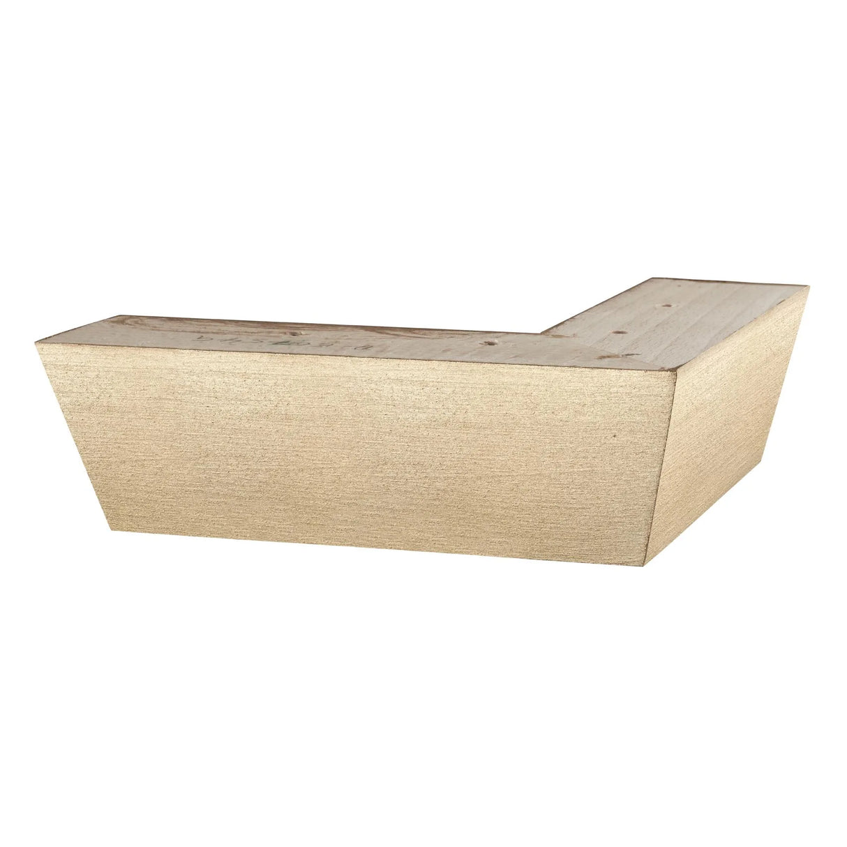 Hand Painted Wooden Sofa Foot 50mm x 165mm x 165mm Tapered Corner Foot in a Gold Glimmer Finish