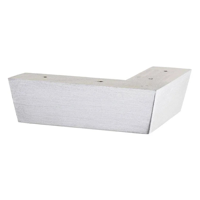 Hand Painted Wooden Sofa Foot 50mm x 165mm x 165mm Tapered Corner Foot in a Silver Shimmer Finish