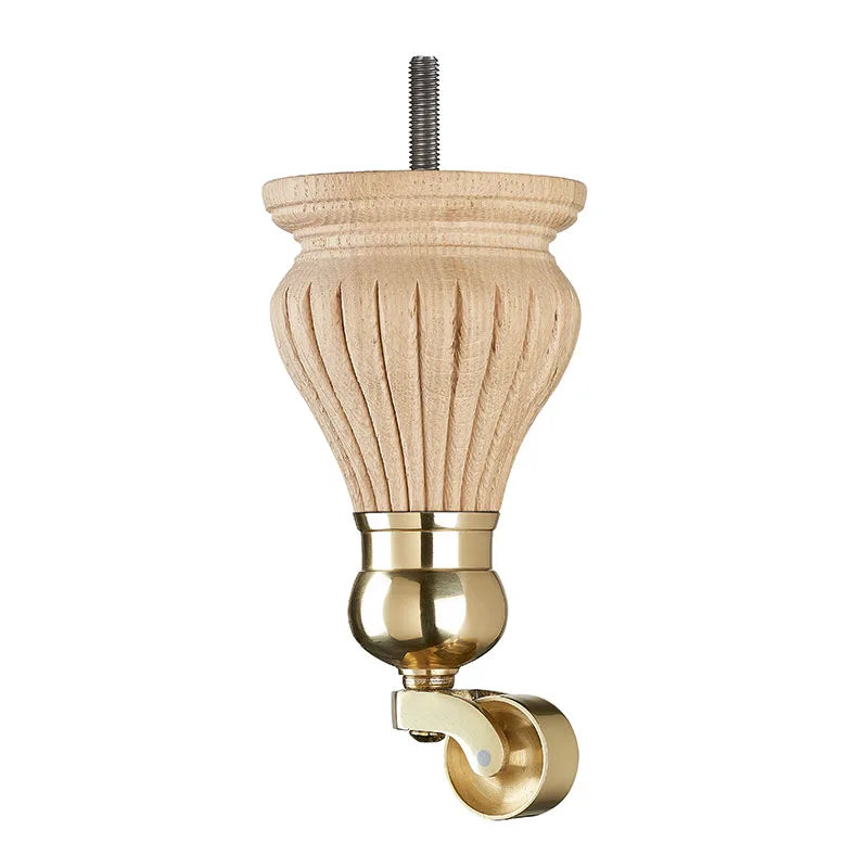 Raw Finish Detailed Wooden Sofa Leg D-E1401R