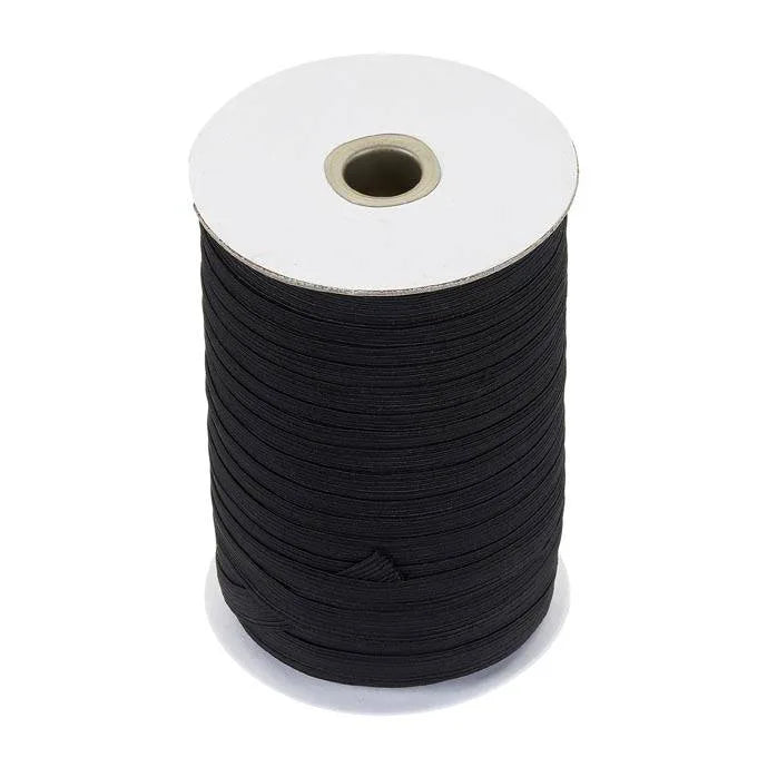 Black Size 16 Elastic Cord 100 mtr Reel