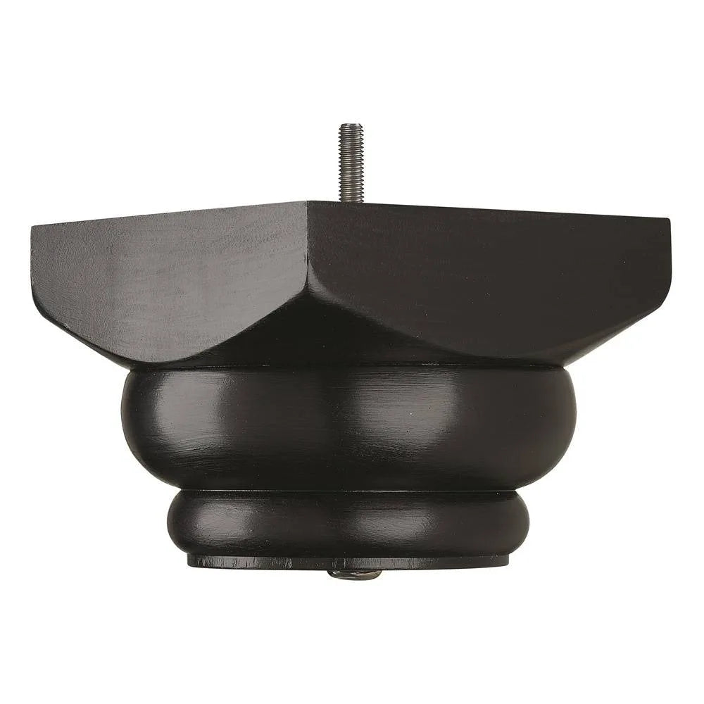 Hand Painted Wooden Sofa Foot 105mm x 150mm Black Carbon