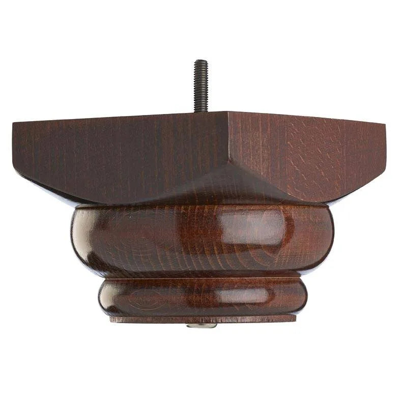 Wooden Sofa Foot 105mm x 150mm Mahogany Finish Square Foot