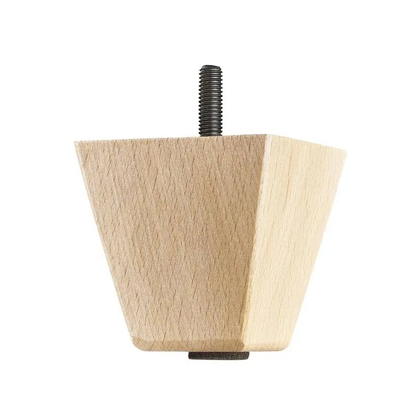Wooden Sofa Leg 66mm x 66mm Square Tapered Leg in a Natural Gloss Finish