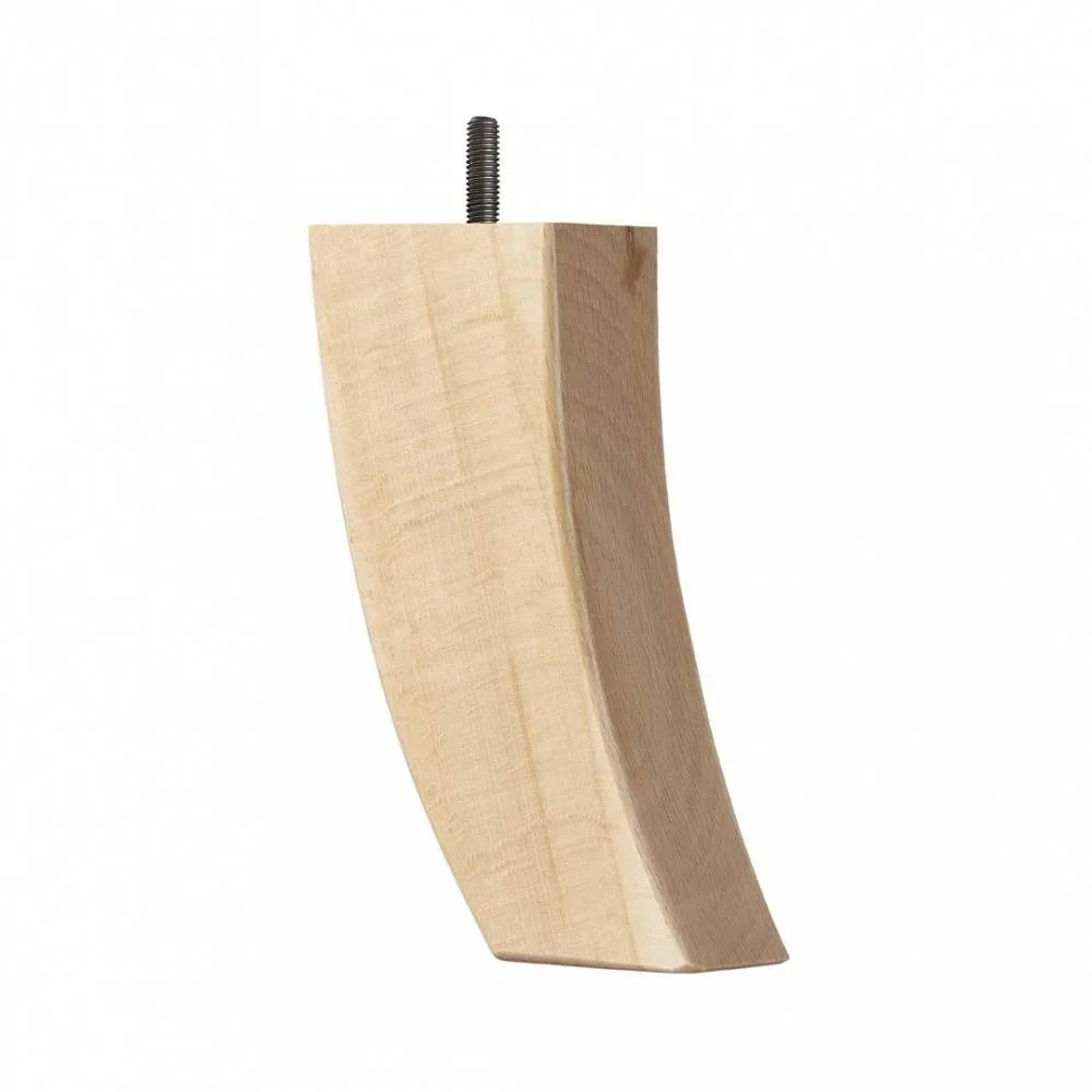 Wooden Sofa Leg 176mm x 75mm x 44mm Curved Back Leg in a Natural Gloss Finish