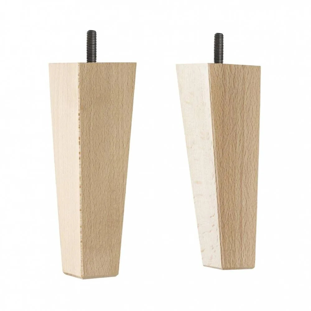 Wooden Sofa Leg 170mm x 53mm x 35mm Square Tapered Leg in a Natural Gloss Finish