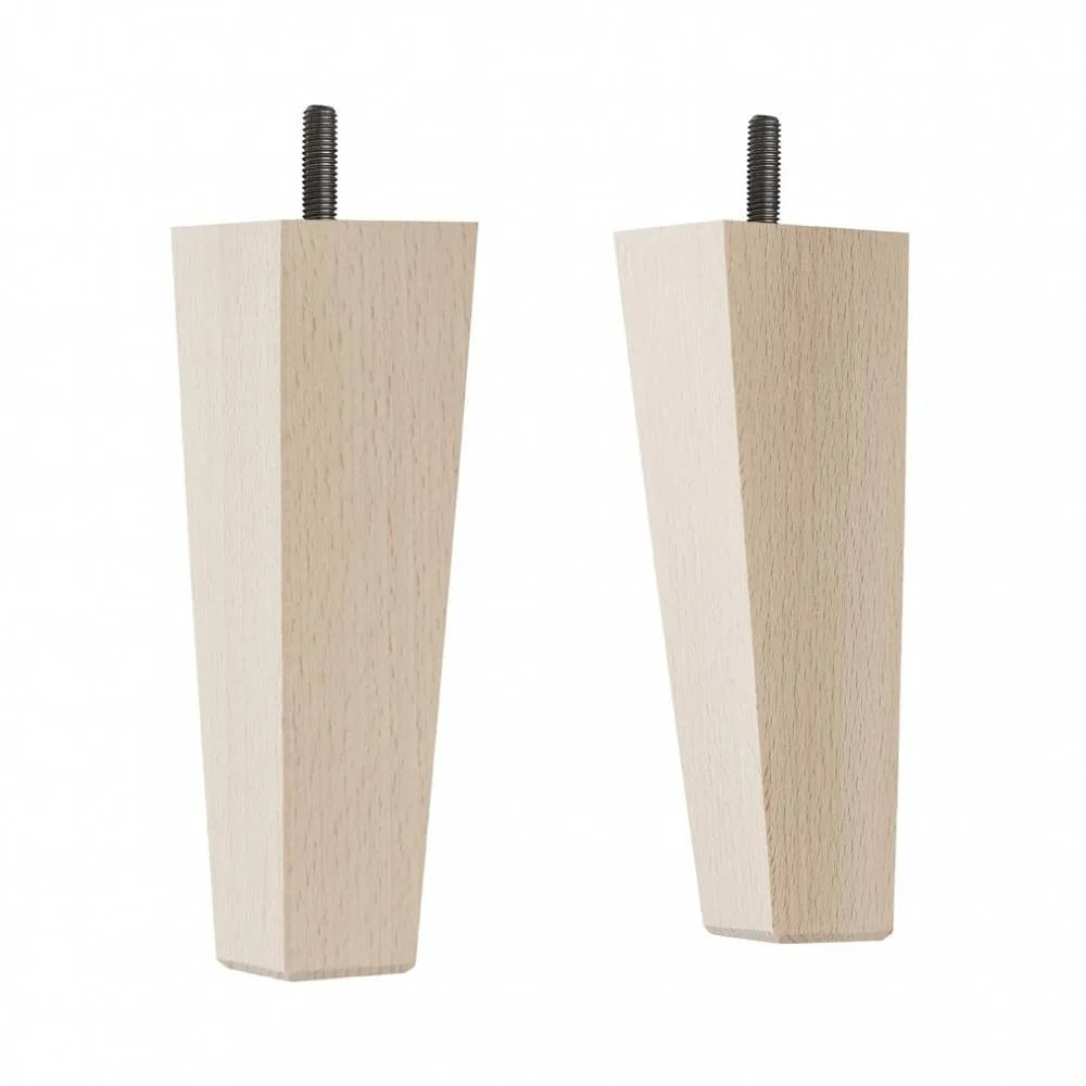 Wooden Sofa Leg 170mm x 53mm x 35mm Square Tapered Leg in a Raw Finish 2 pcs