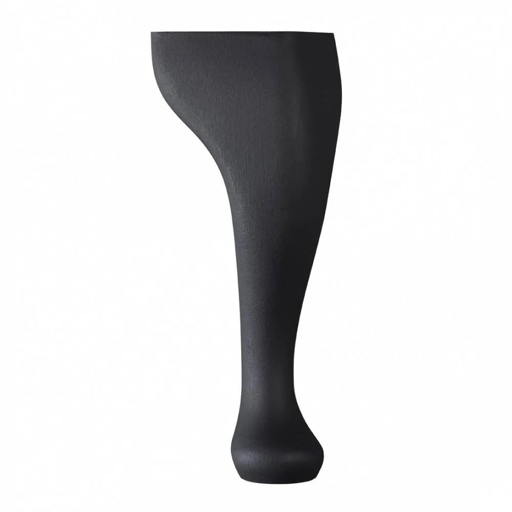 Wooden Queen Anne Leg (EX 65mm) 9" (230mm) with Bored Wings in a Black Carbon Finish