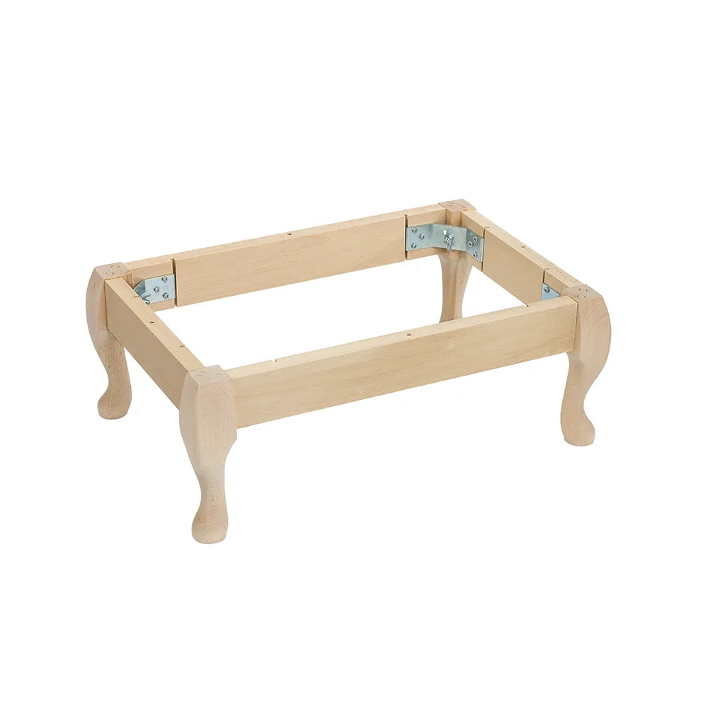 Wooden Queen Anne Stool Kit H180mm x W460mm x D300mm in a Raw Finish