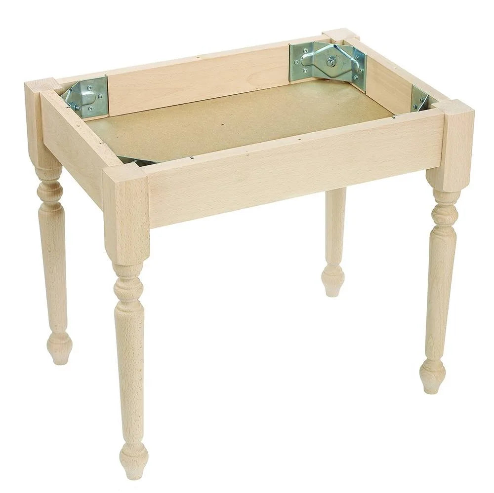 Wooden Turned Stool Kit H460mm x W500mm x D335mm in a Raw Finish