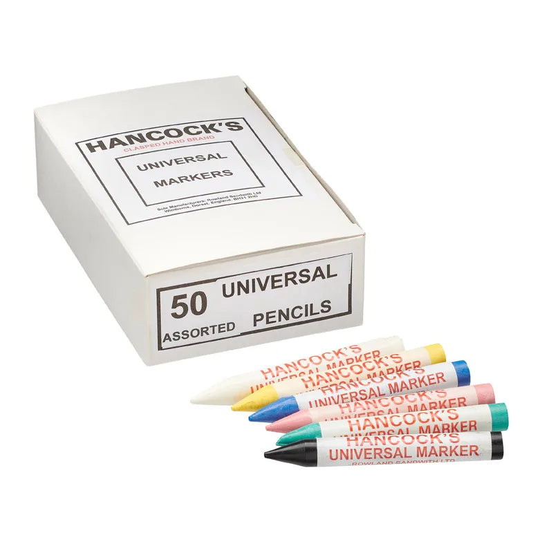 Hancocks Universal Marking Wax Pencils 50 Assorted Colours