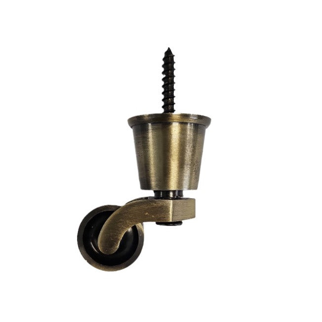 32mm (1 1/4") Antique Brass Round Socket Castor