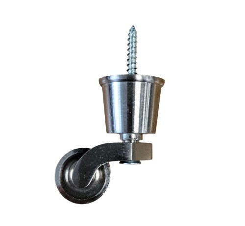 32mm (1 1/4") Brushed Steel Round Socket Castor