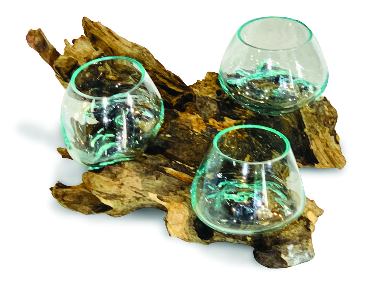 Root With Triple Glass Bowl Low