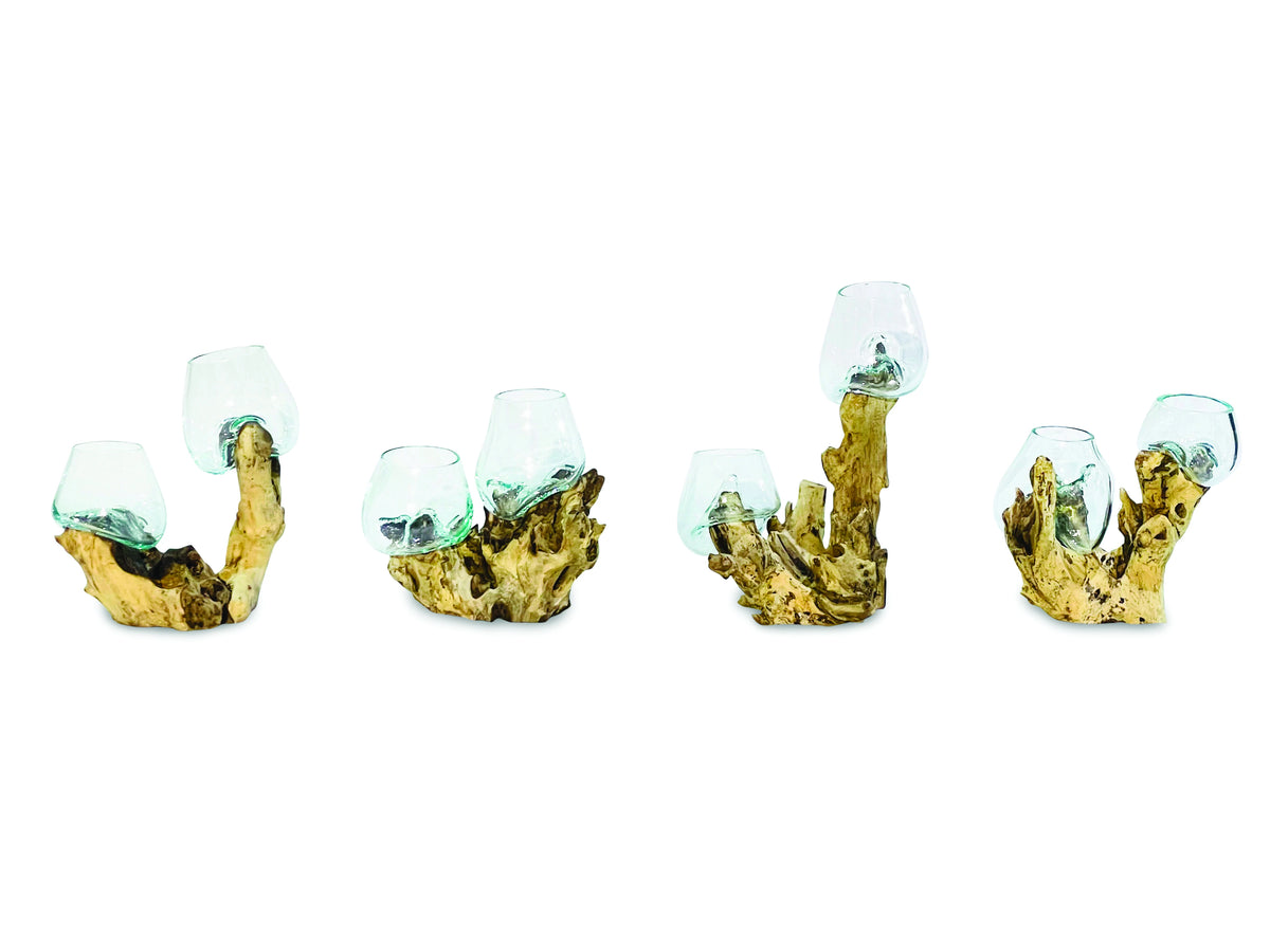 Root With Double Glass Bowl Mini (Tall & Low)