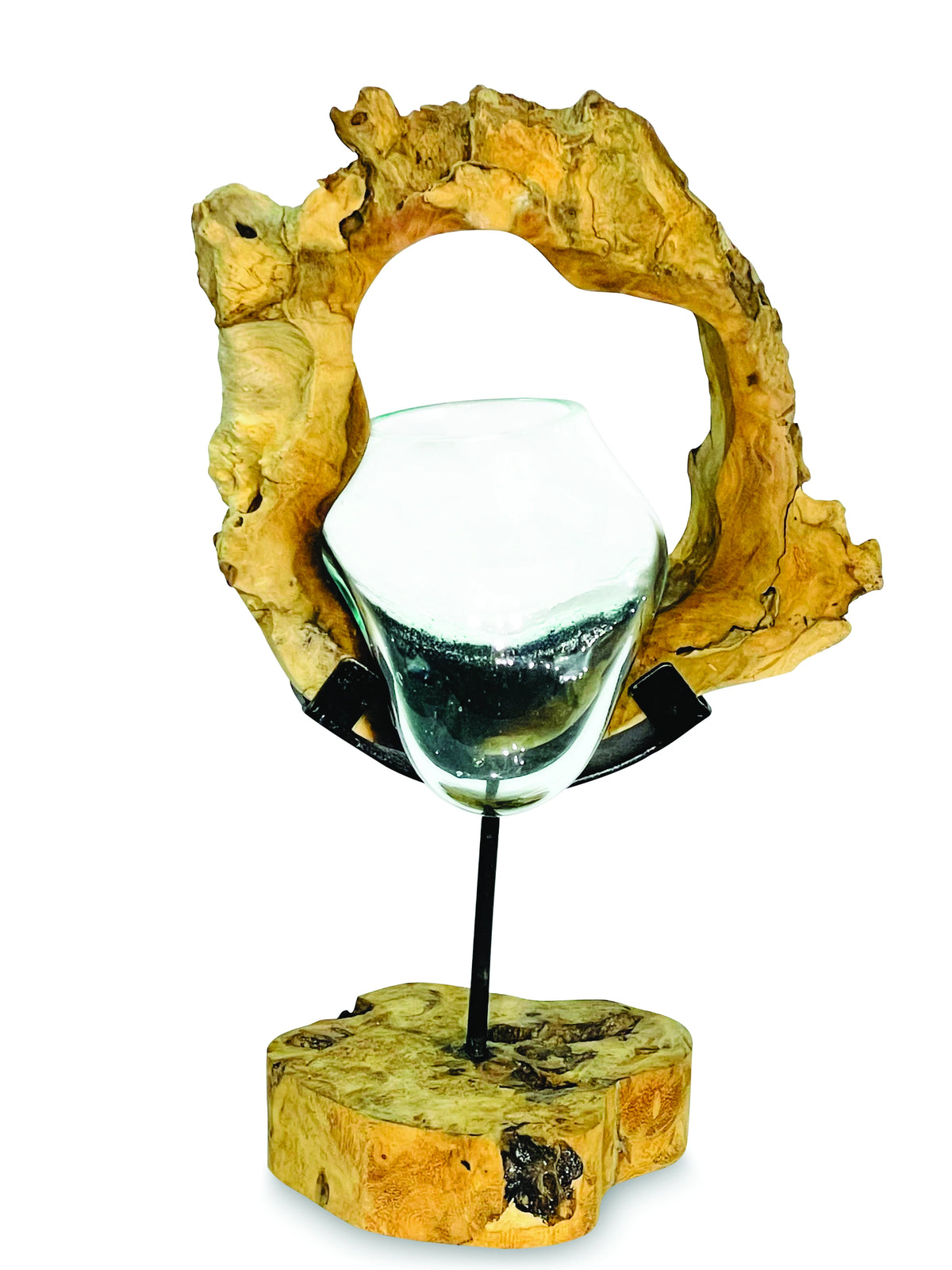 Root With Molten Glass Bowl On Stand