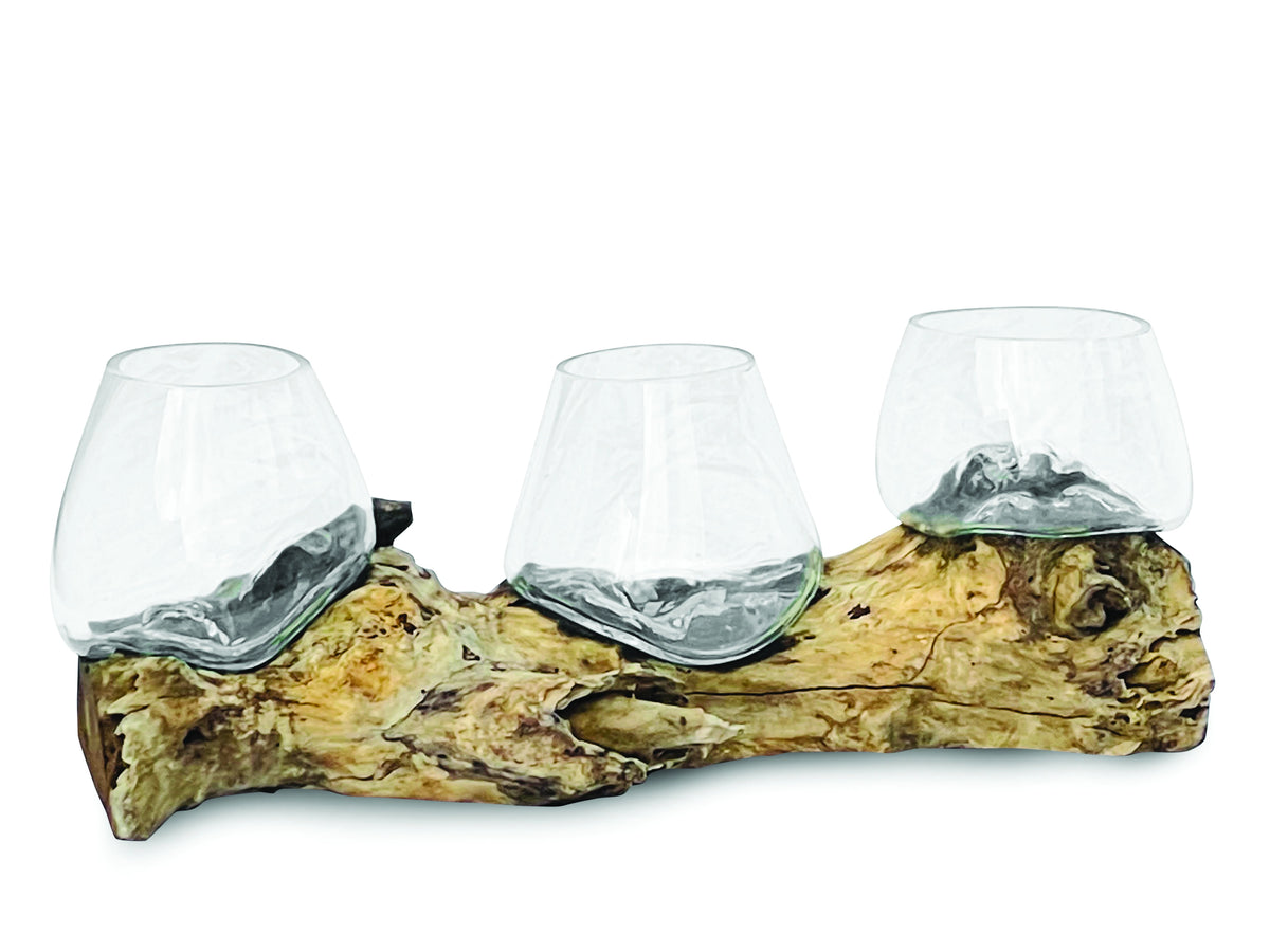 Low Root With Triple Glass Bowl Large