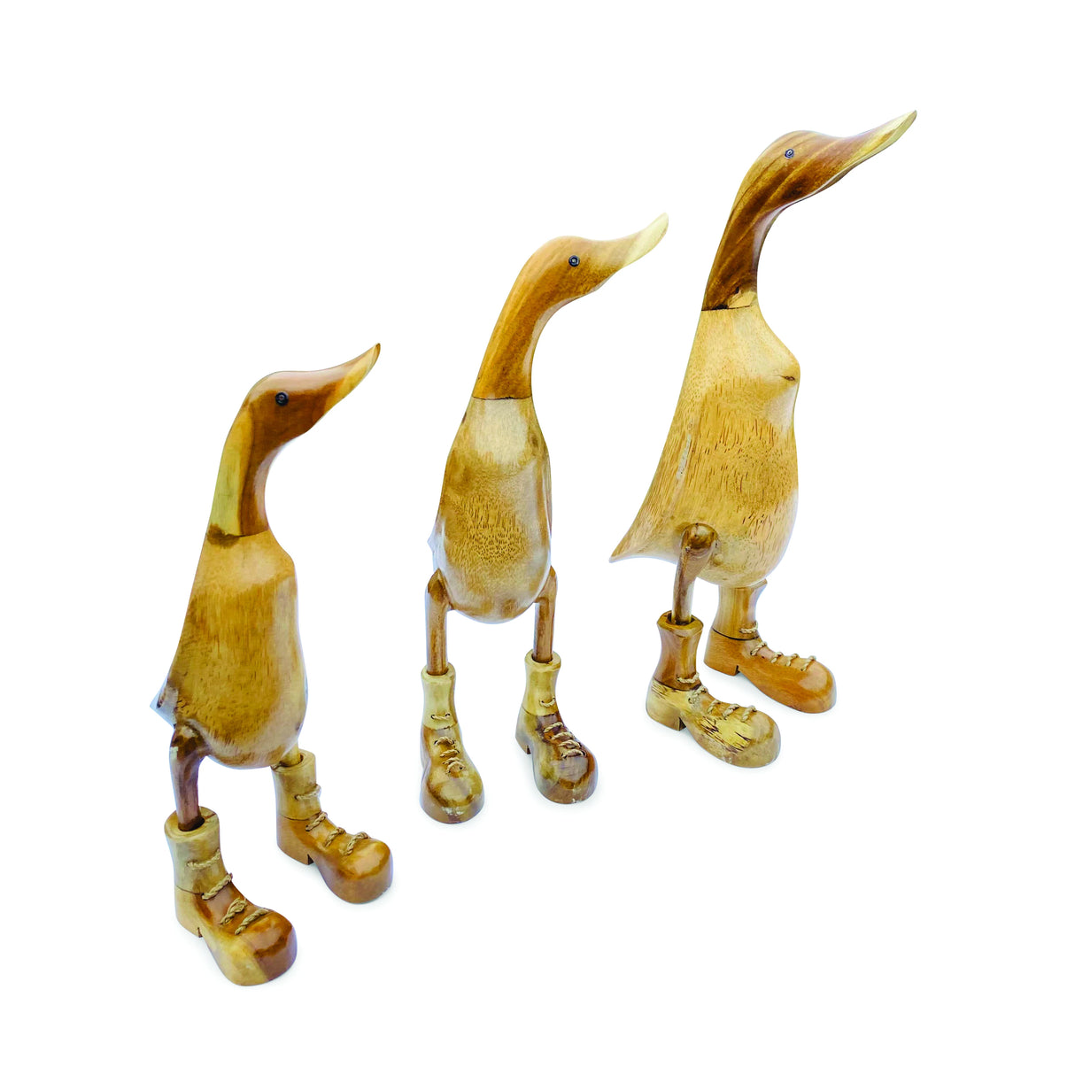 Wooden Duck In Boots Set Of 3