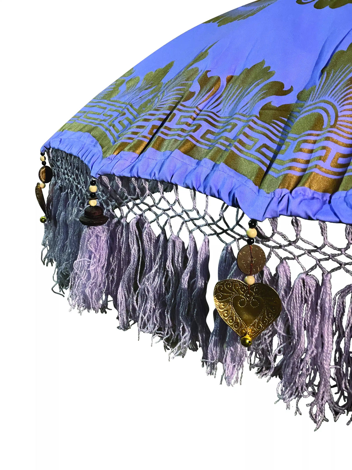 Bali Sun Parasol Lilac And Gold Large 2.5m (With Pole Joint)