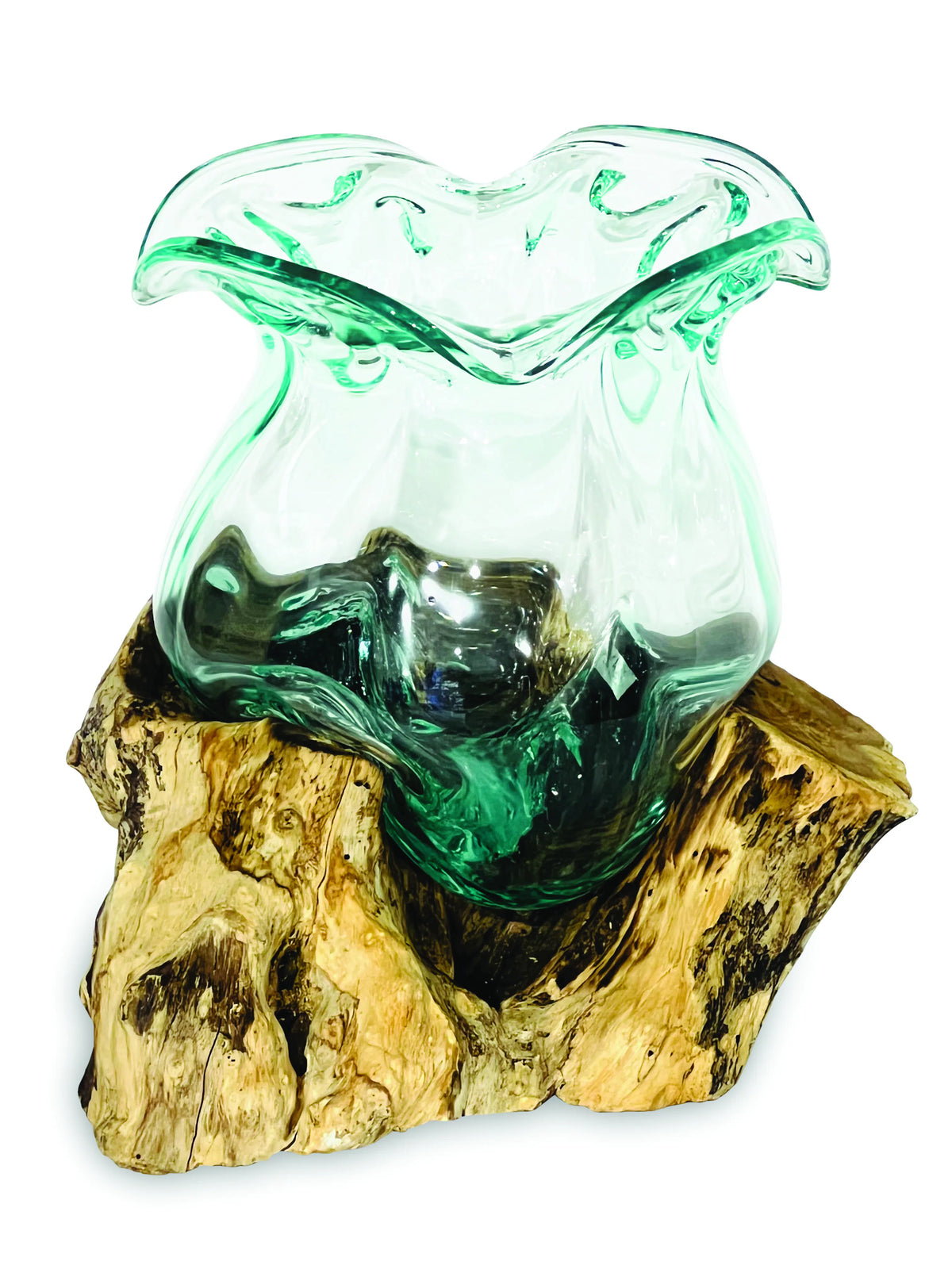 Root With Molten Crinkle Glass Bowl Medium