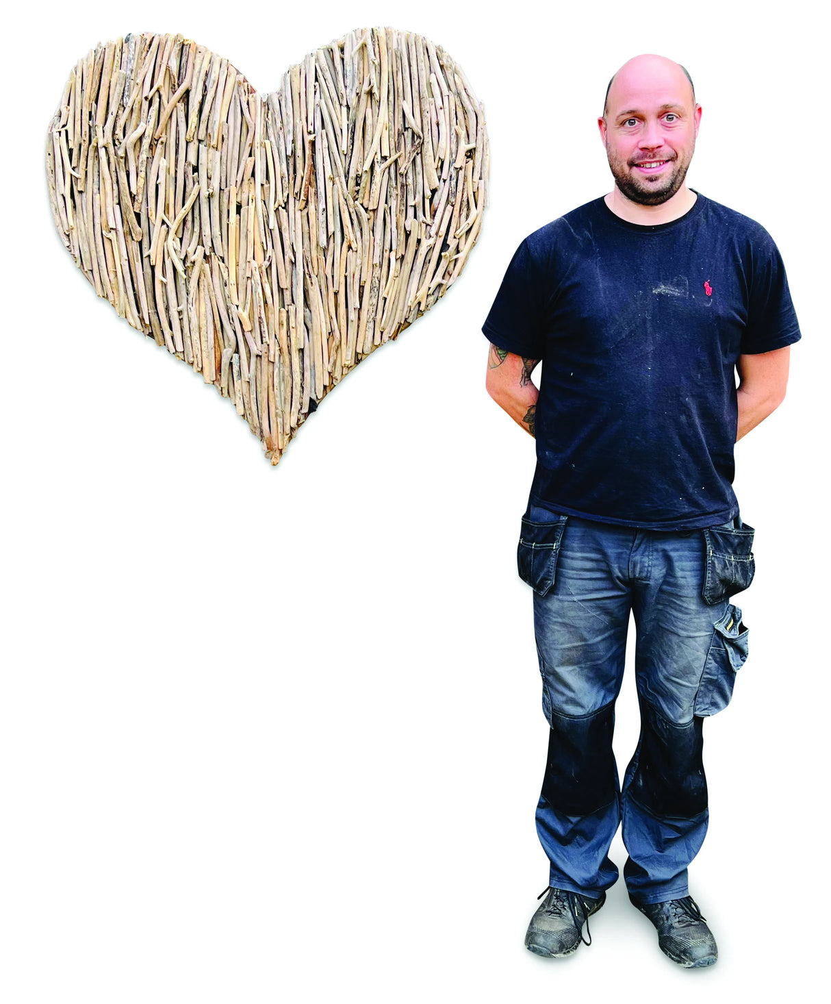 Driftwood Wall Heart 90x90cm