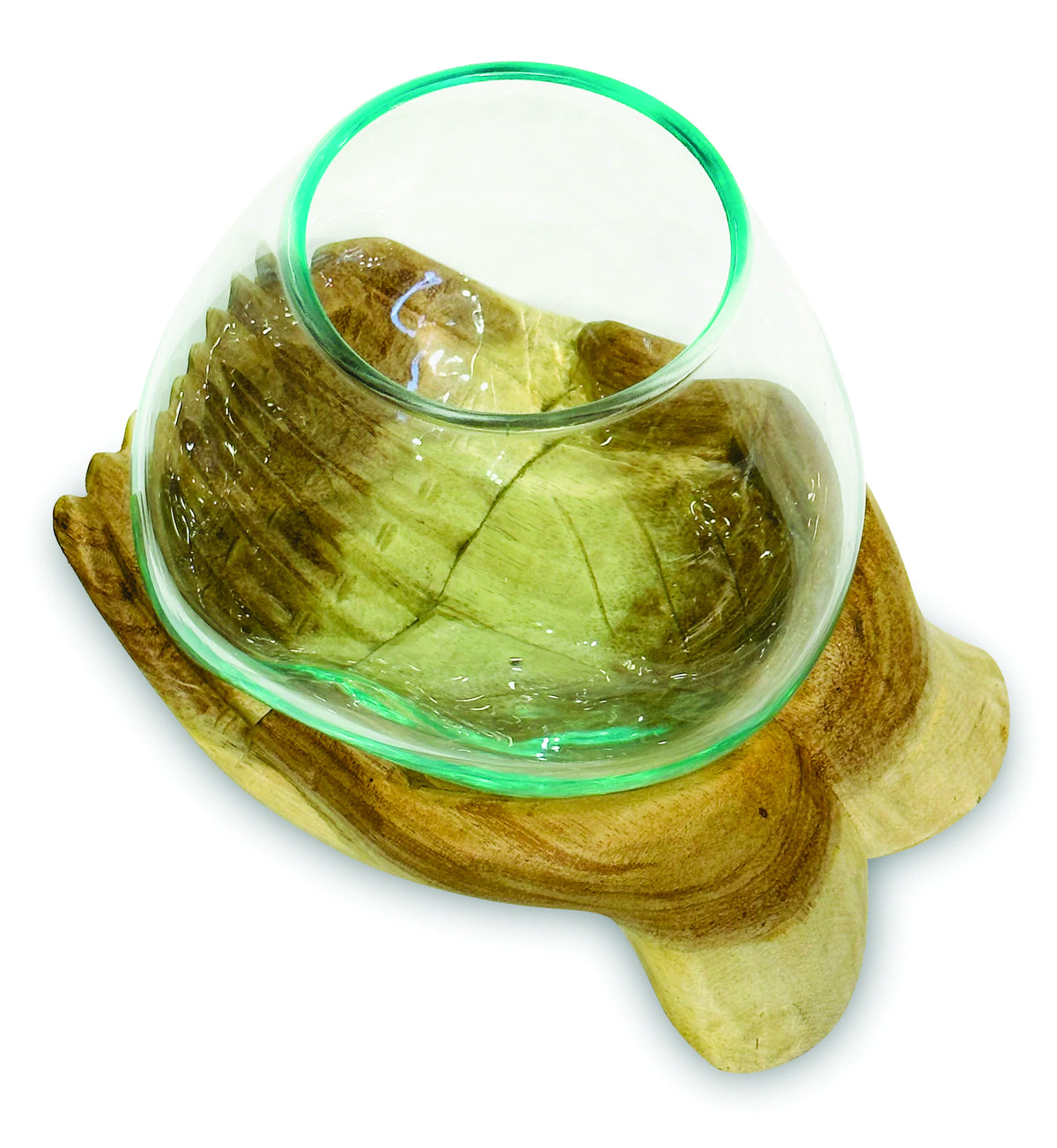 Double Hand Of Hope With Molten Glass Bowl