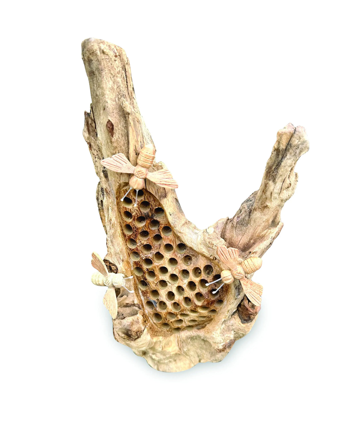 25CM BEE HIVE SCULPTURE WITH 3 BEES