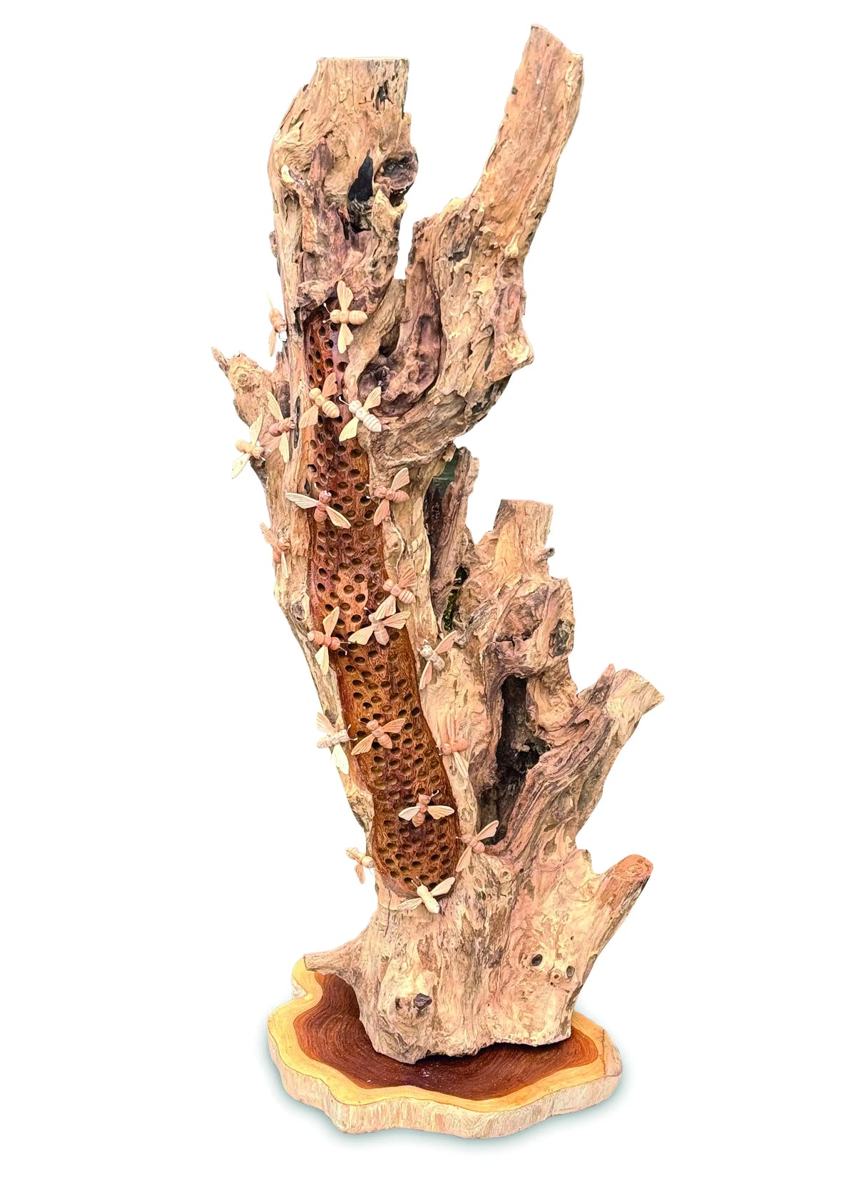 100CM BEE HIVE SCULPTURE WITH 20 BEES
