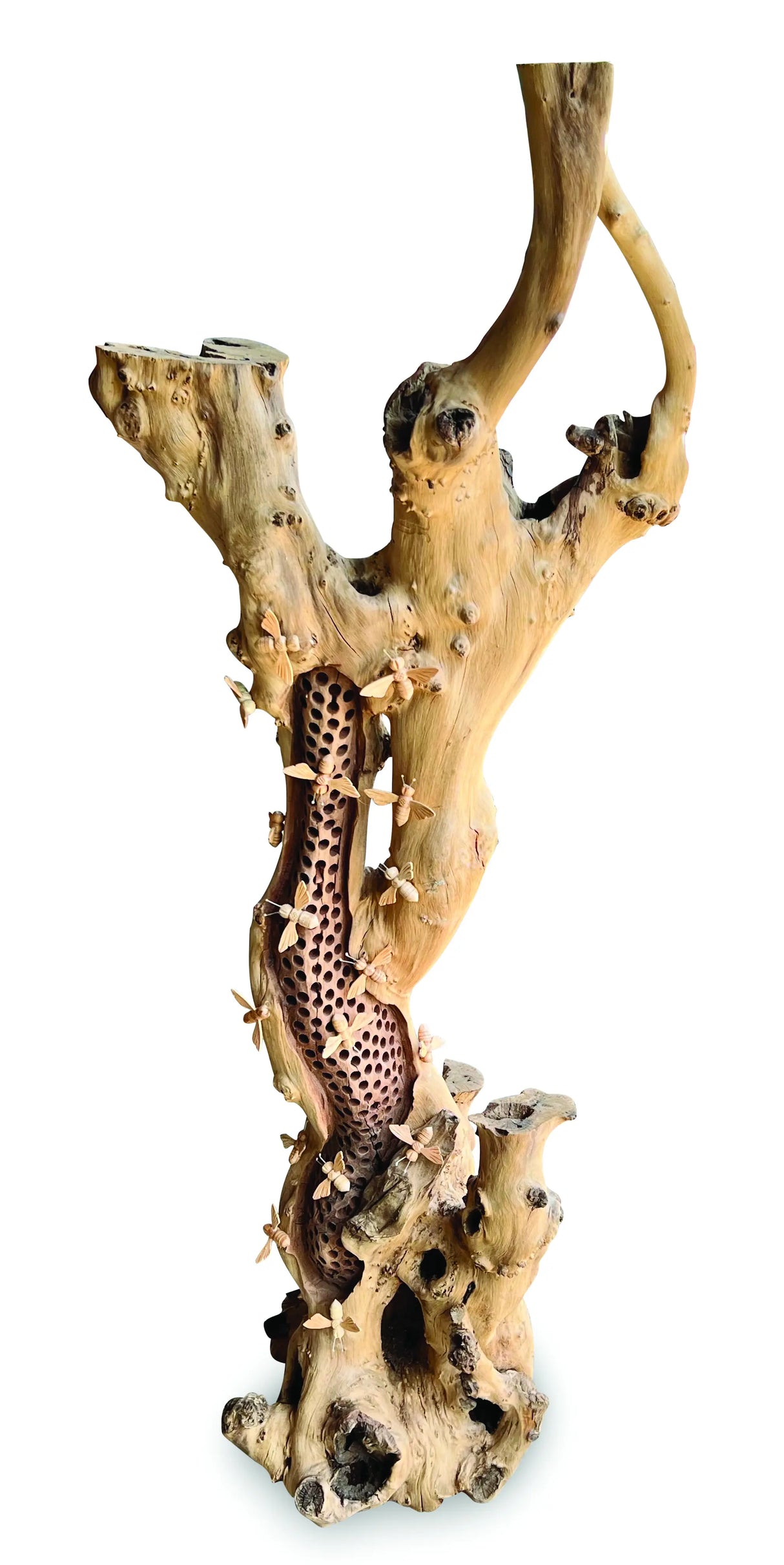 100CM BEE HIVE SCULPTURE WITH 20 BEES