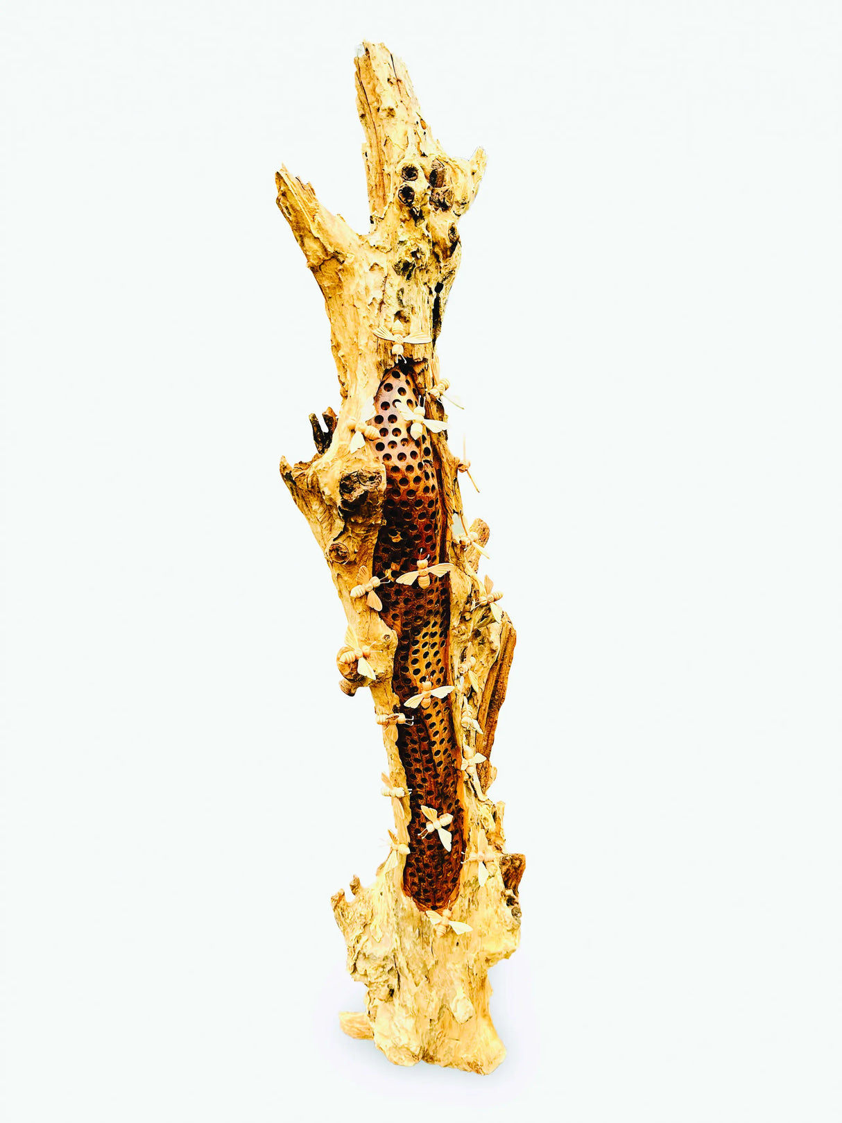 100cm Beehive Sculpture With 20 Bees