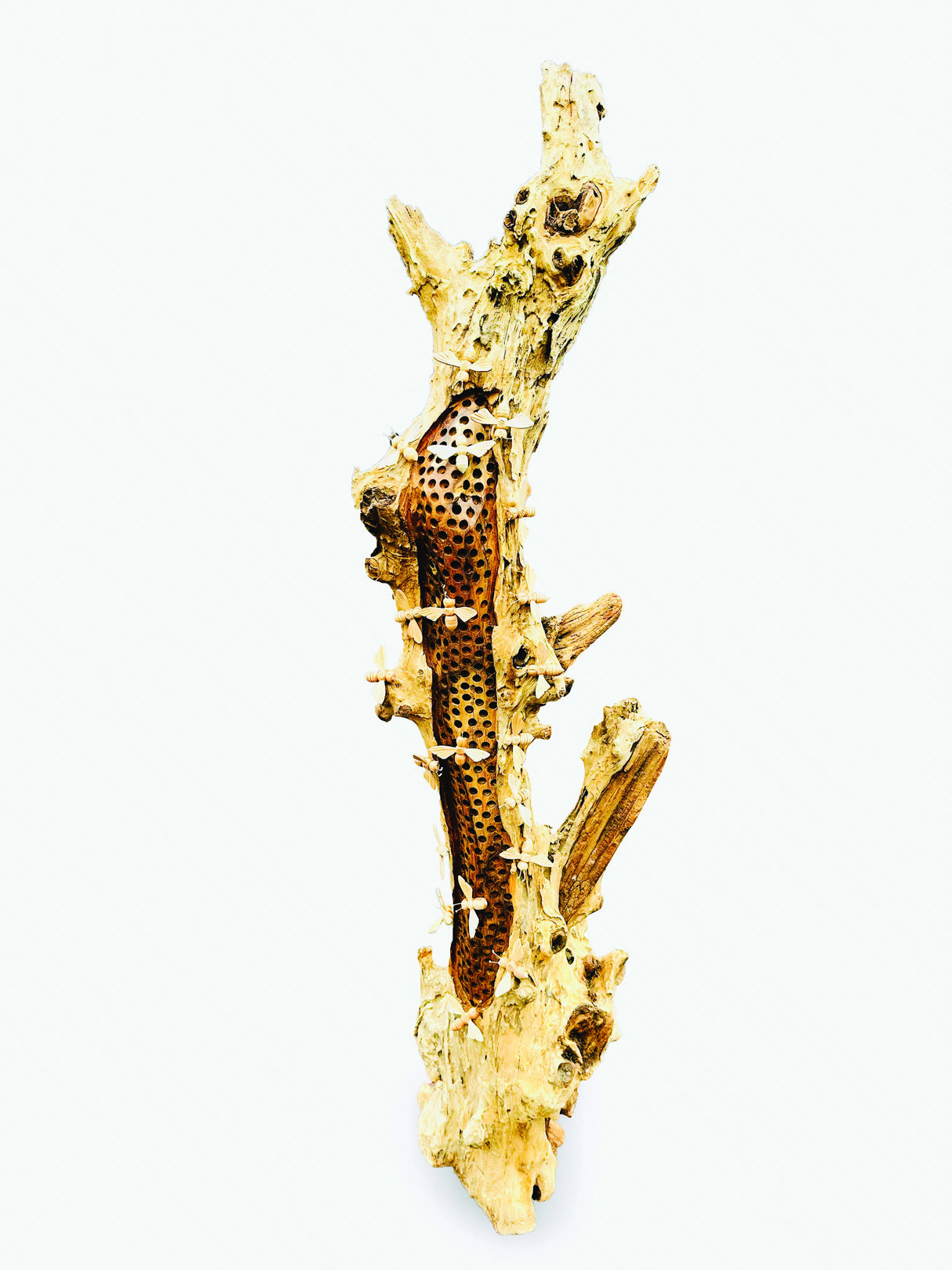 100cm Beehive Sculpture With 20 Bees