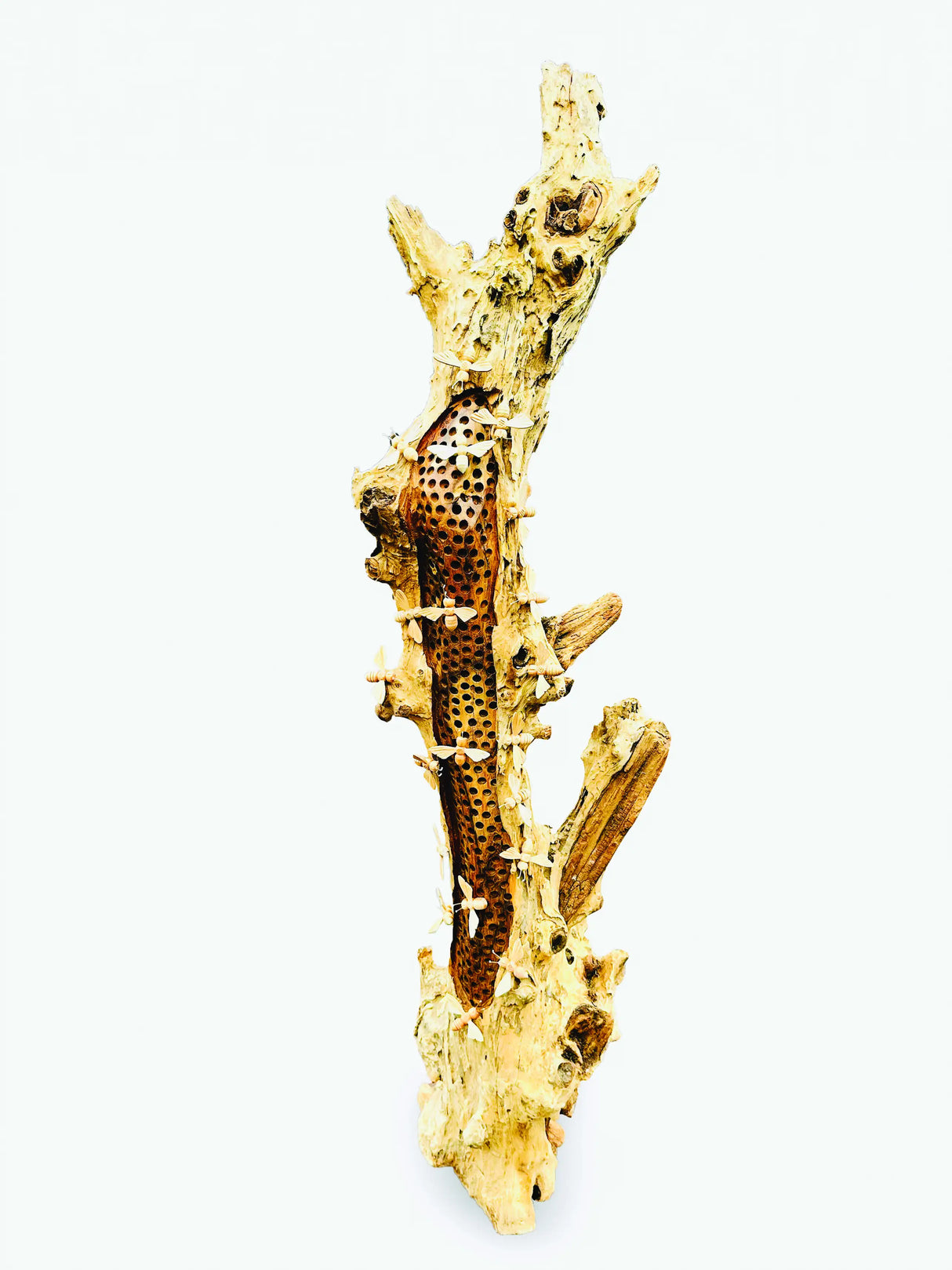 100CM BEE HIVE SCULPTURE WITH 20 BEES